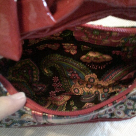 Boho Small PVC Zip Closure Bow Decor Purse - Picture 3 of 5